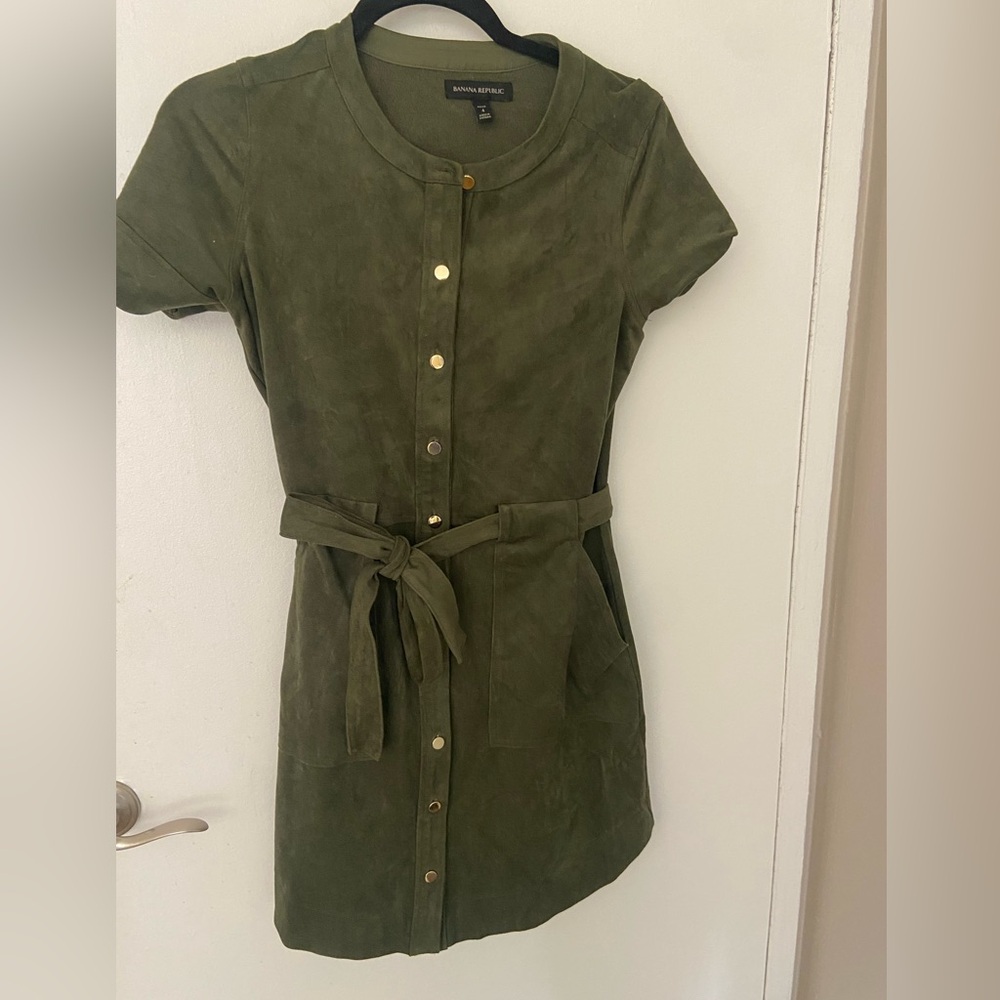 Banana Republic Green Suede Dress